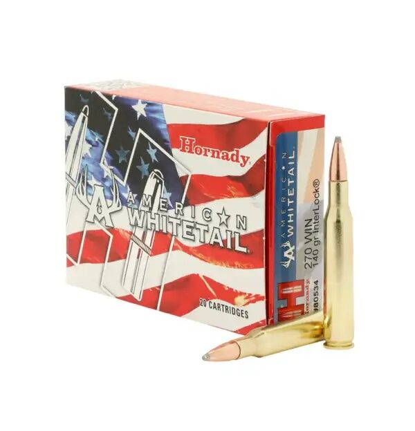 Hornady American Whitetail .270 Win, 140 Grain InterLock SP Rifle Ammo, 20-Rd