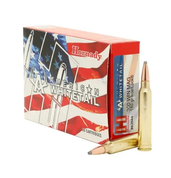 Hornady American Whitetail .300 Win Mag, 180 Grain InterLock SP Rifle Ammo, 20-Rd