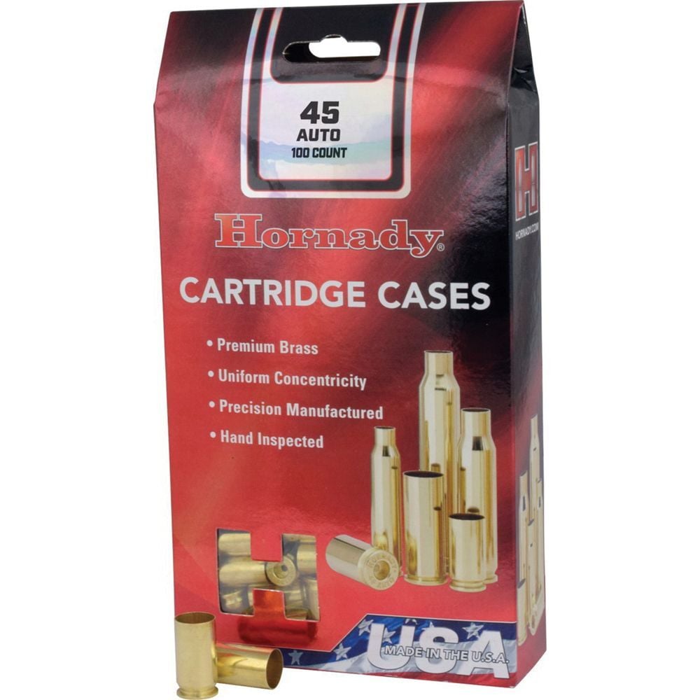 Hornady 45 Colt Brass Cartridge Handgun Cases, 100-Ct