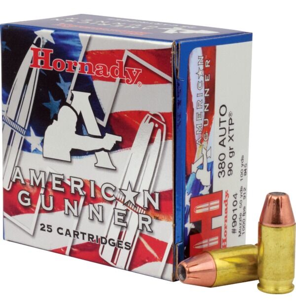 Hornady American Gunner .380 Auto, 90 Grain XTP Pistol Ammo, 25-Rd