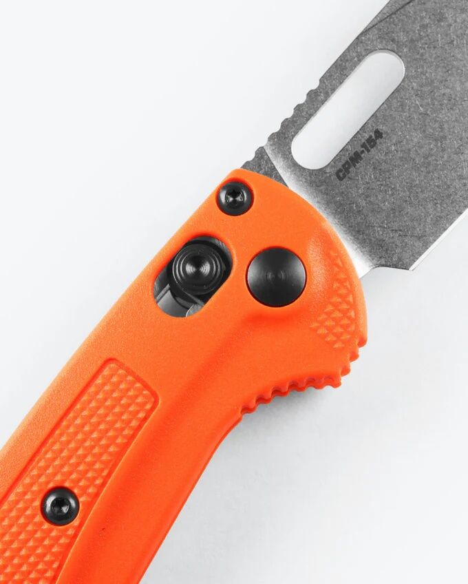 Benchmade Mini Taggedout Orange Grivory Folding Knife, 3.04-In