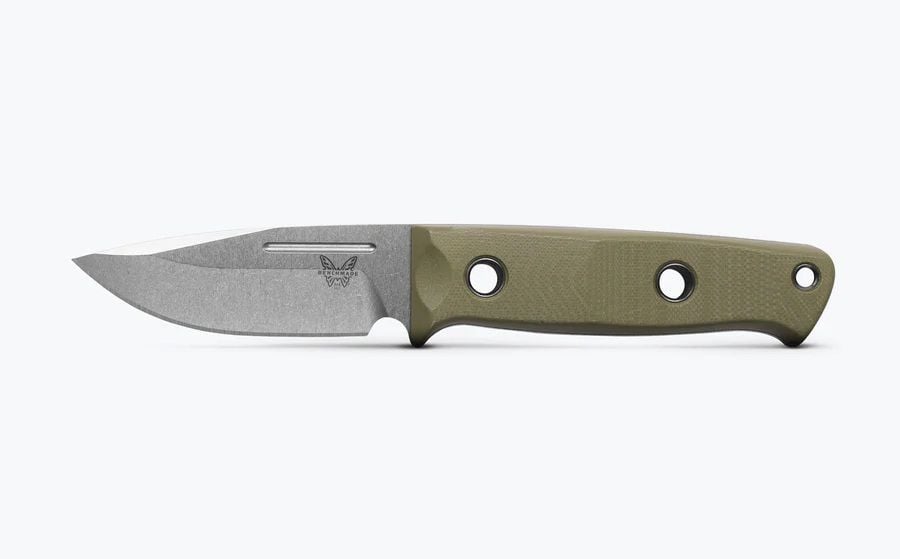 Benchmade Mini Bushcrafter OD Green G10 Drop-Point Fixed Blade Knife