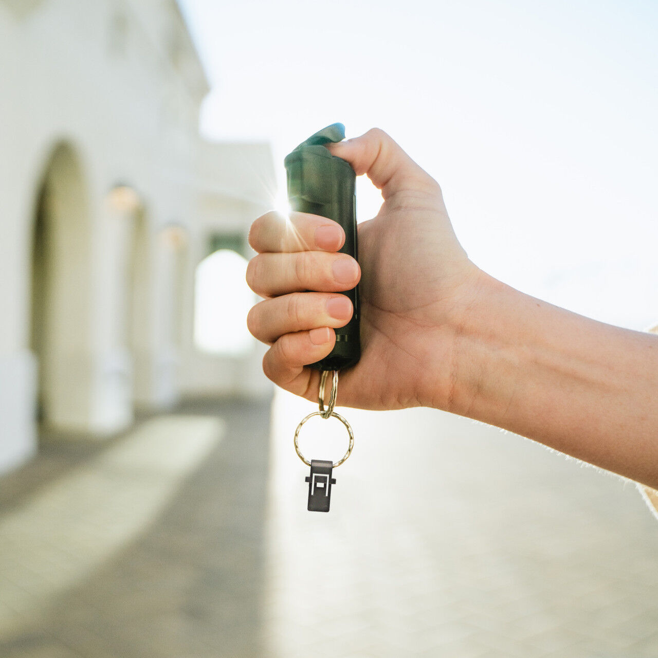 Sabre 2 In 1 Pepper Gel With Detachable Safety Whistle Keychain Black