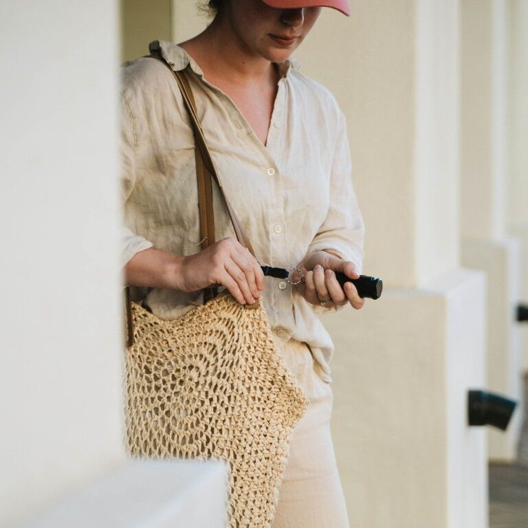 Sabre 2 In 1 Pepper Gel With Detachable Safety Whistle Keychain Black