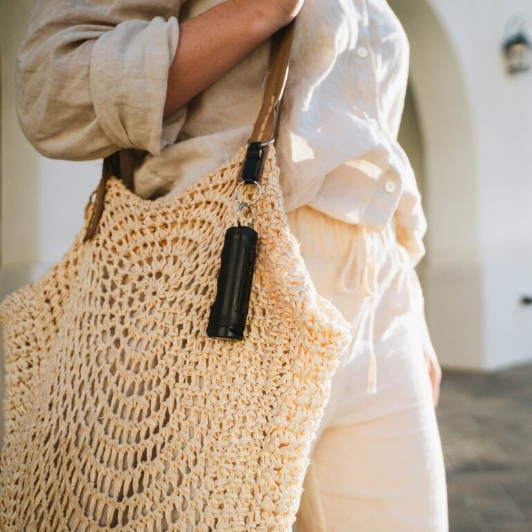 Sabre 2 In 1 Pepper Gel With Detachable Safety Whistle Keychain Black