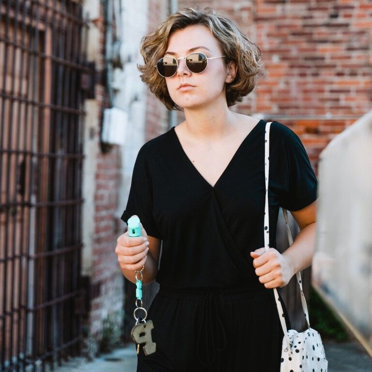 Sabre 2 In 1 Pepper Gel With Detachable Safety Whistle Keychain Mint