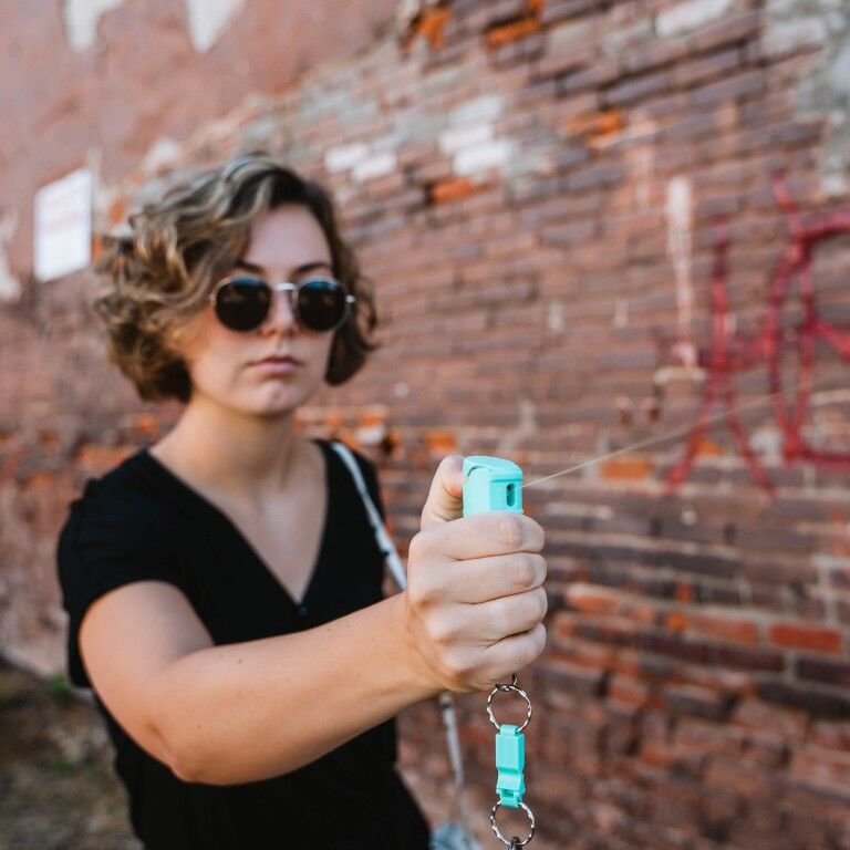 Sabre 2 In 1 Pepper Gel With Detachable Safety Whistle Keychain Mint