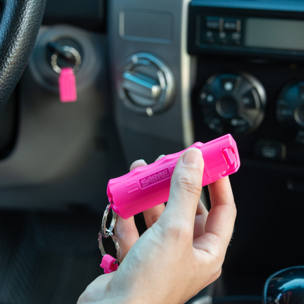 Sabre Pink Pepper Spray With Quick Release Key Ring