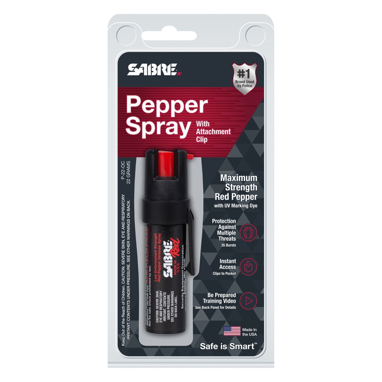 Sabre Pepper Spray with Attachment Clip