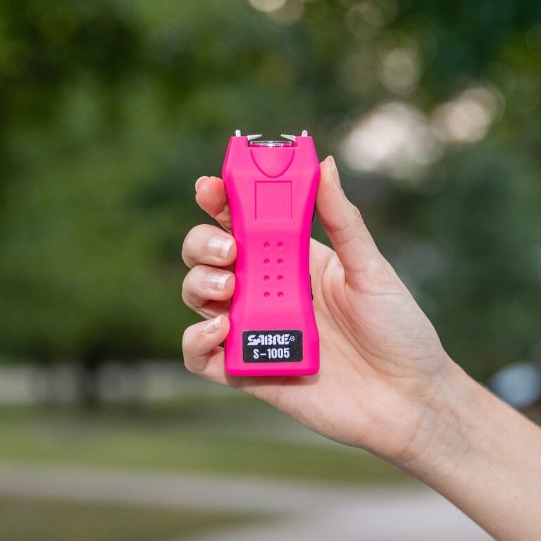 Sabre 2-in-1 Pink Stun Gun And Flashlight With Belt Holster