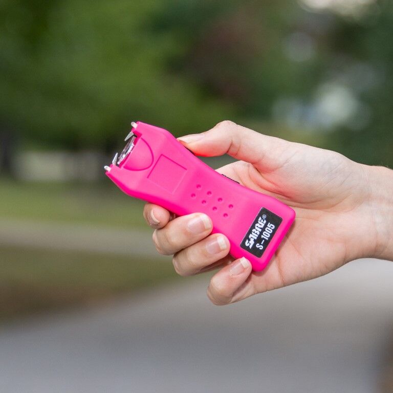 Sabre 2-in-1 Pink Stun Gun And Flashlight With Belt Holster