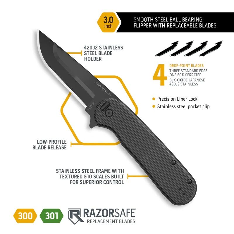 Outdoor Edge Razor VX3 Black Knife