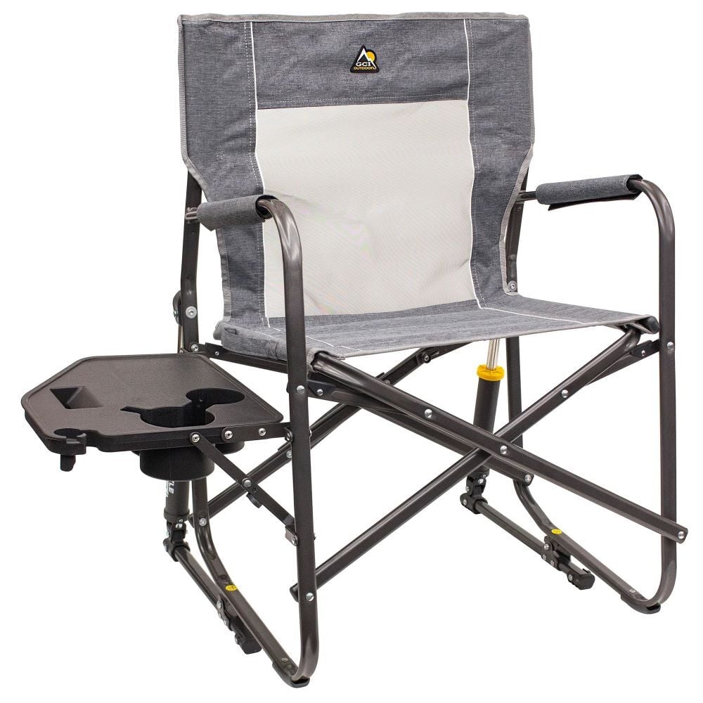 GCI Outdoor Heathered Pewter Freestyle Rocker with Side Table