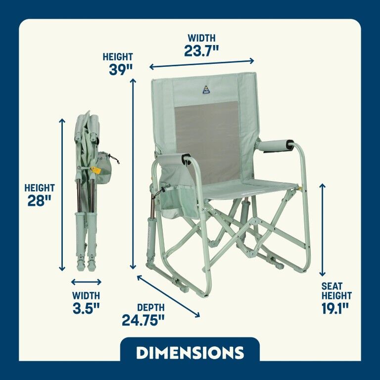 GCI Outdoor Stowaway Rocker Pastel Green