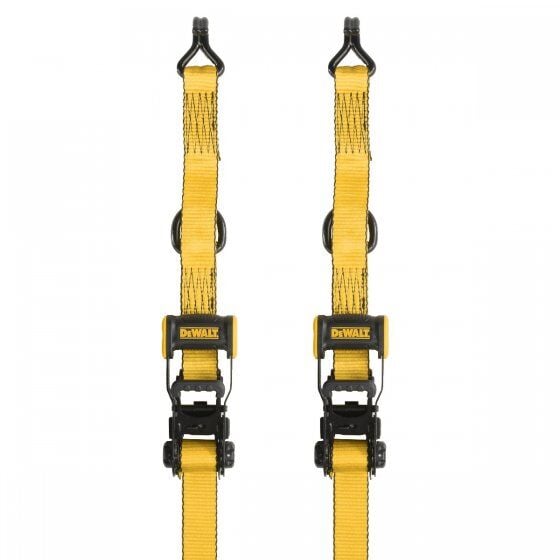 DEWALT Tie-Down Straps, 5000 lbs., Yellow, 1.5 in. x 16 ft., 2 pack