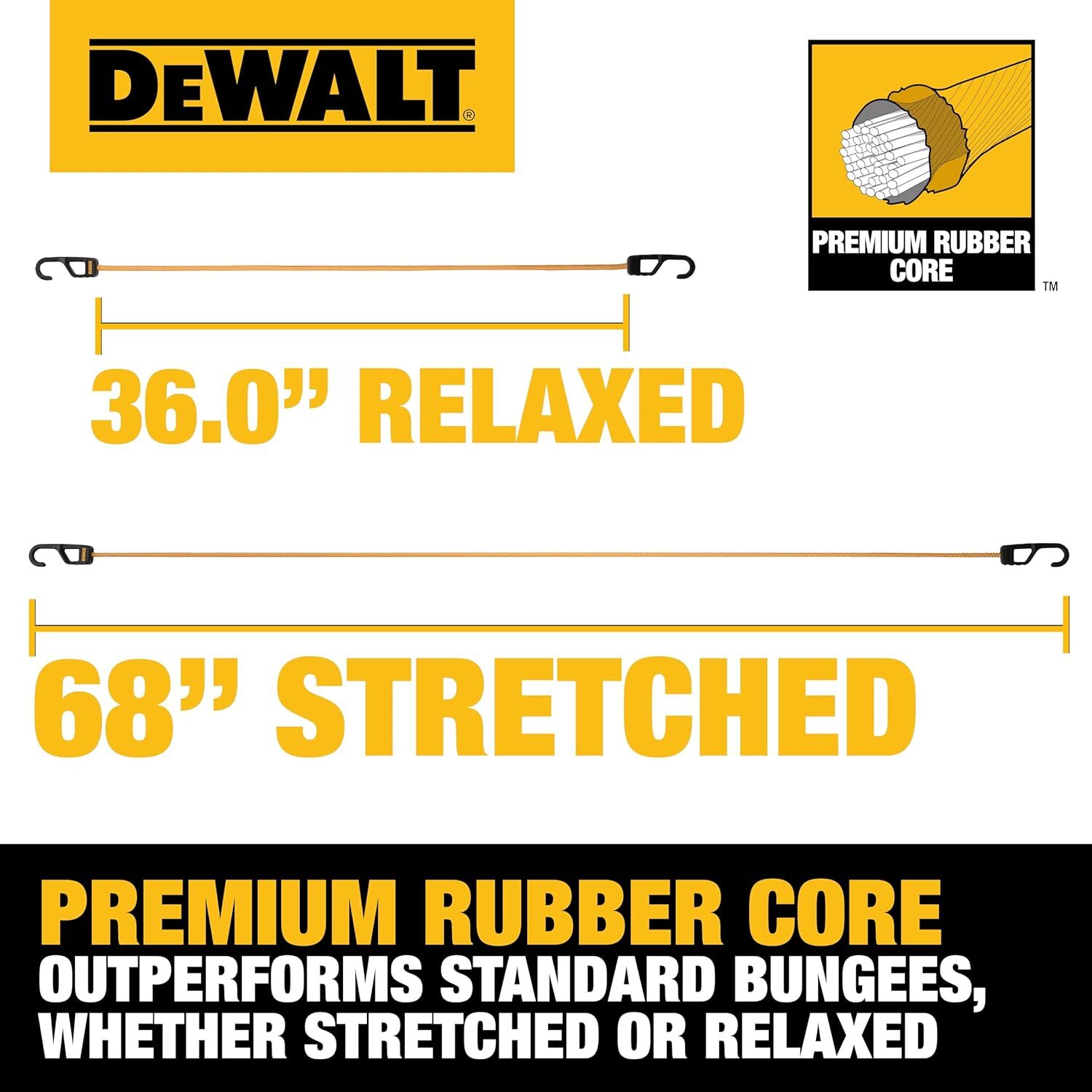 DeWalt Heavy Duty Bungee Cords, 36-In, 4-Pk