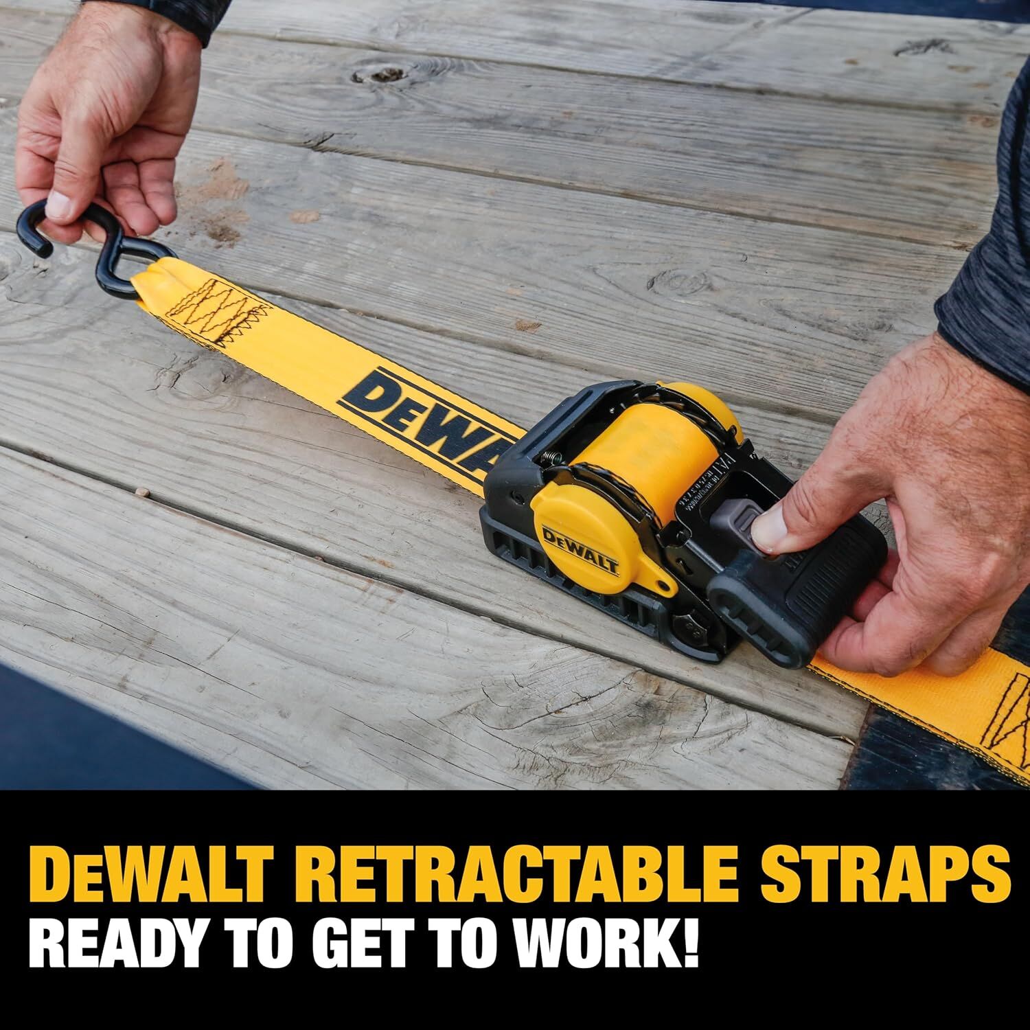 DeWalt Auto Retractable Ratchet Straps, 2-In x 10-Ft, 2-Pk