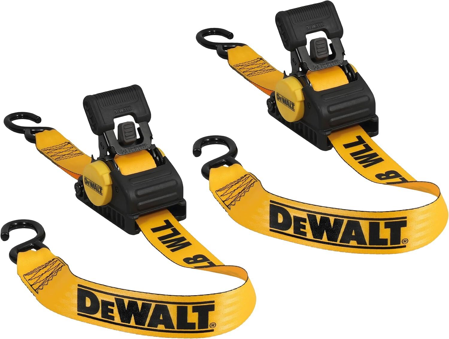 DeWalt Auto Retractable Ratchet Straps, 2-In x 10-Ft, 2-Pk