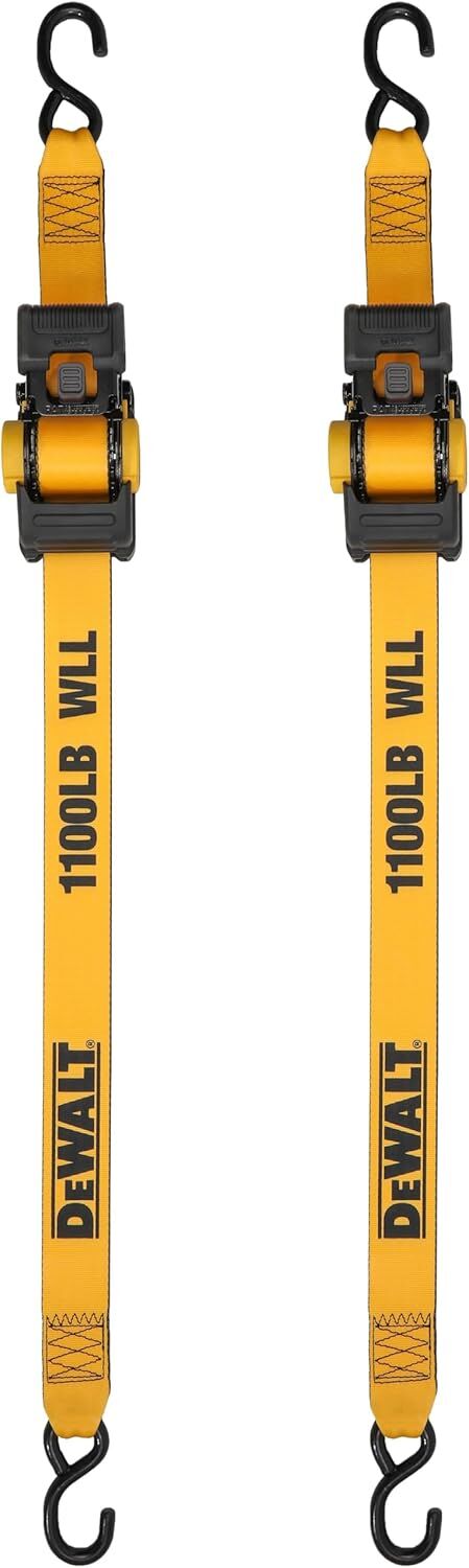 DeWalt Auto Retractable Ratchet Straps, 2-In x 10-Ft, 2-Pk