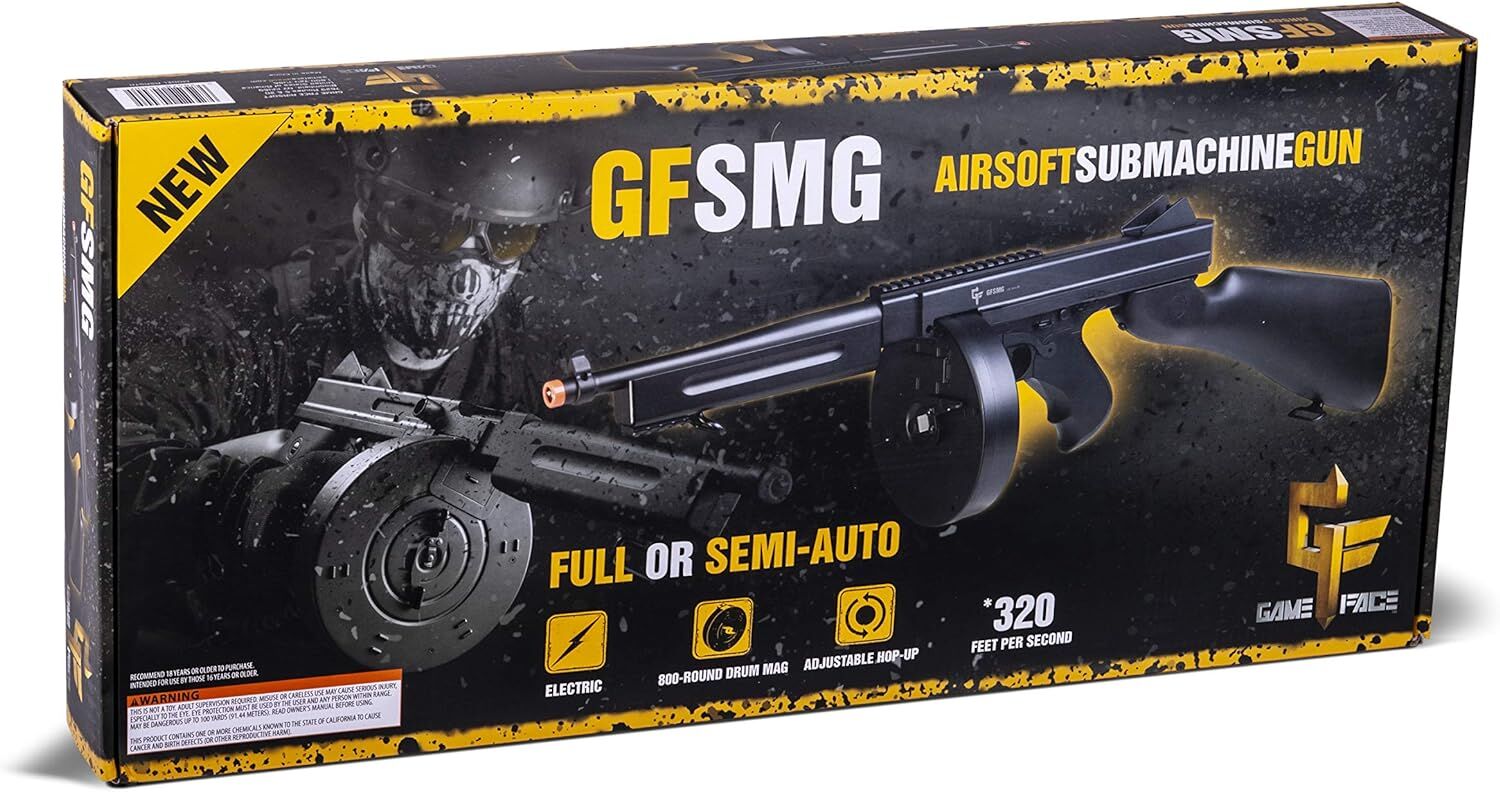 Game Face Electric Full/Semi-Auto Airsoft Submachine Gun