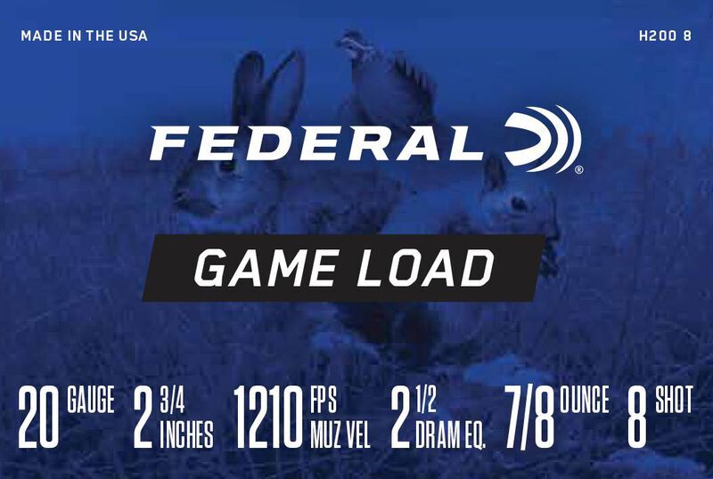 Federal Game Load Upland 20 Gauge 2 3/4" #8 Shot, 7/8-Oz, 25-Rd