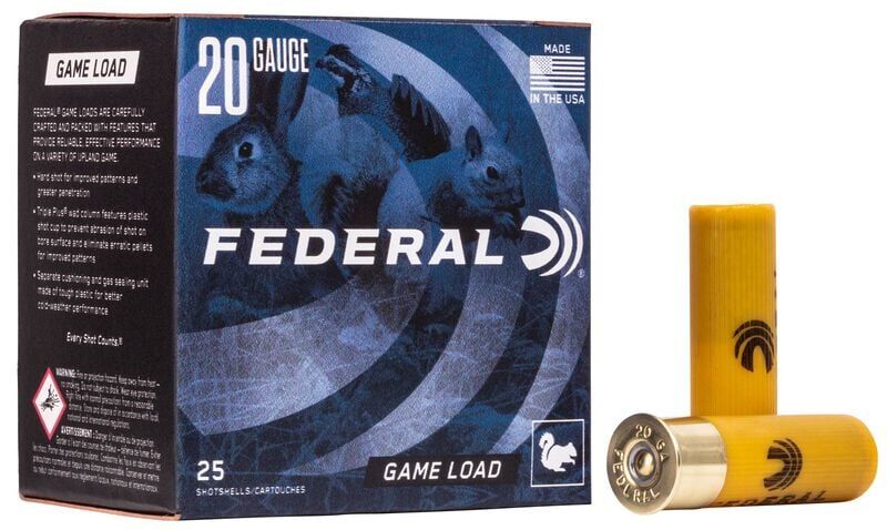 Federal Game Load Upland 20 Gauge 2 3/4" #8 Shot, 7/8-Oz, 25-Rd
