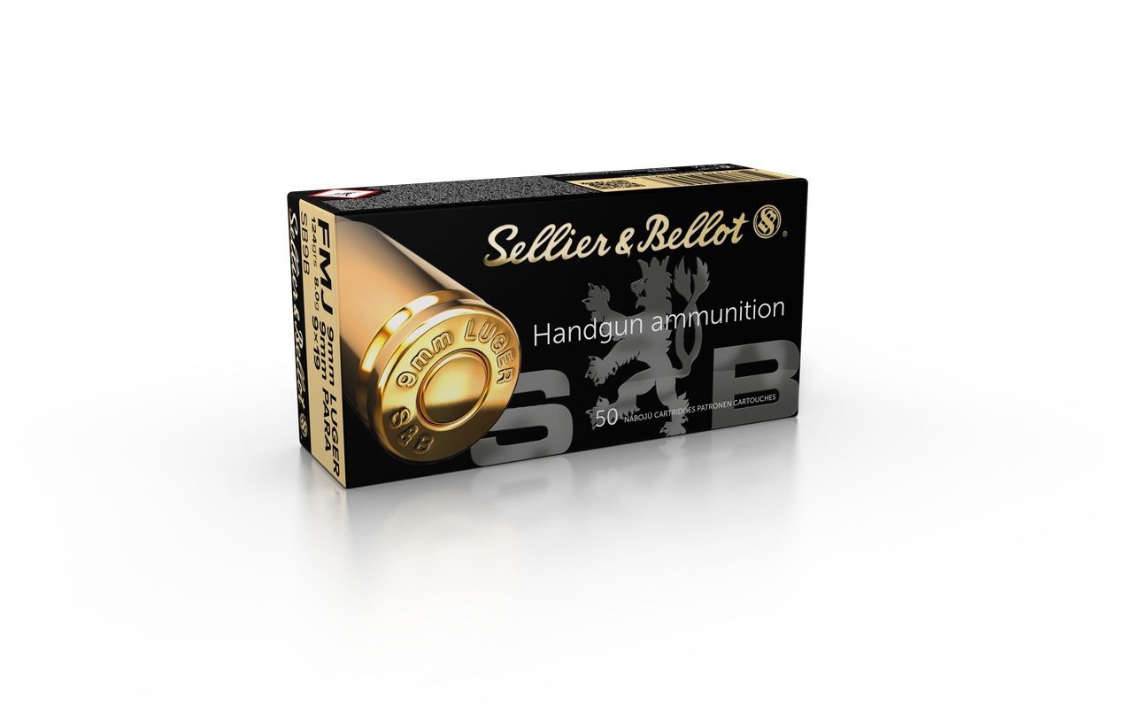 Sellier & Bellot 9mm, 124 Grain FMJ Pistol Ammo, 50-Rd