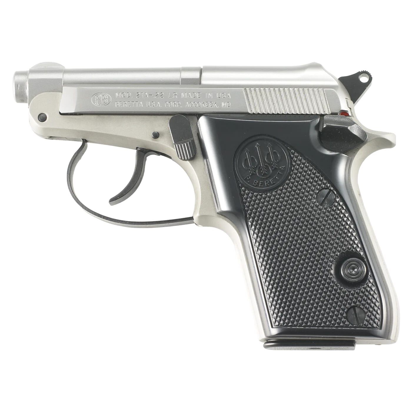 Beretta 21A Bobcat Inox .22 LR Micro Compact Stainless Pistol, 7-Rd