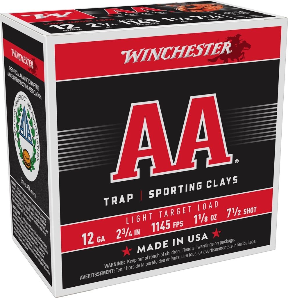 Winchester AA Light Target Load 12 Gauge 2 3/4" #7.5 Shot, 1 1/8-Oz, 25-Rd