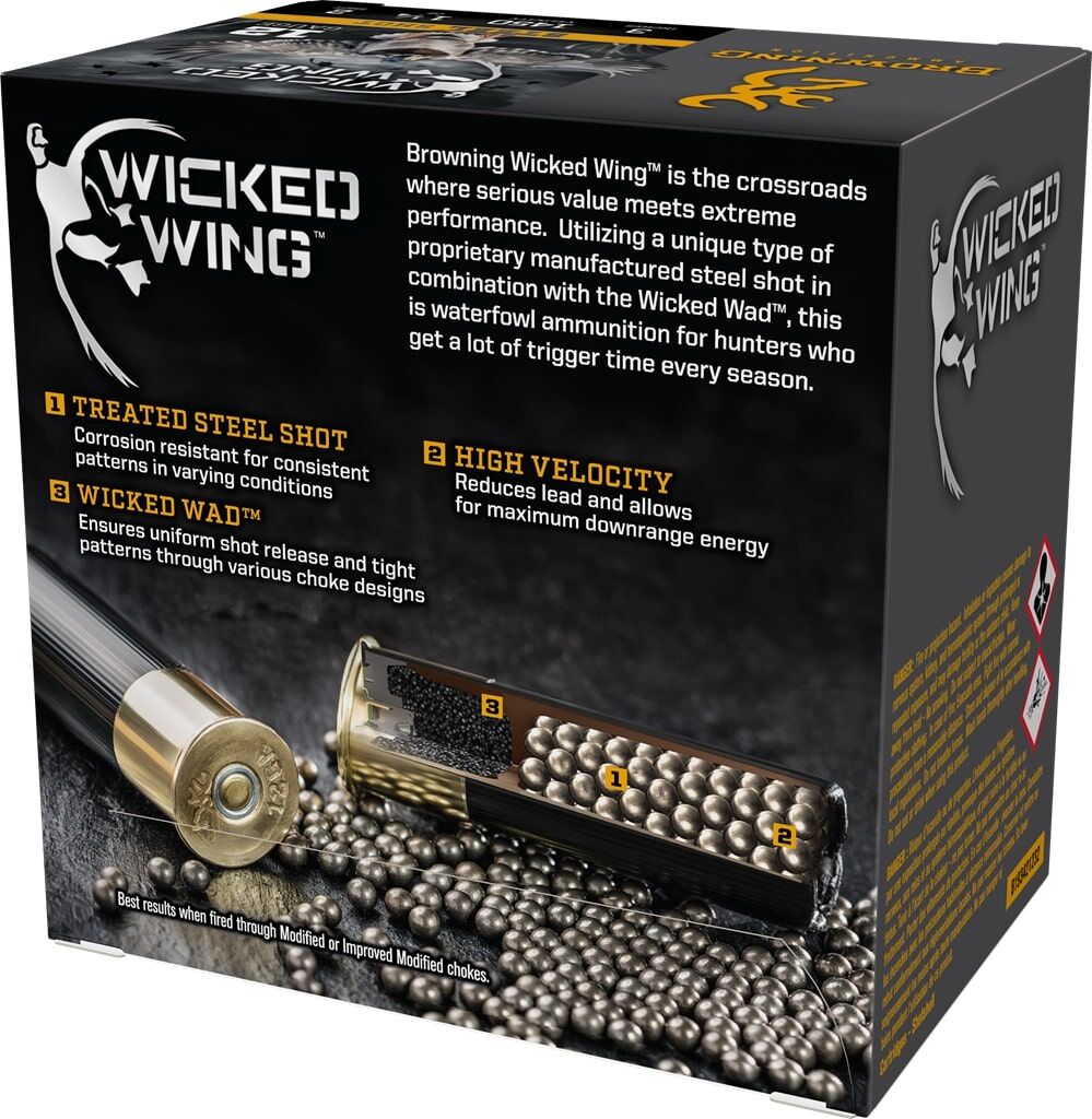 Browning Wicked Wing 12 Gauge 3-In 2 Shot, 1 1/4-In, 25-Rd