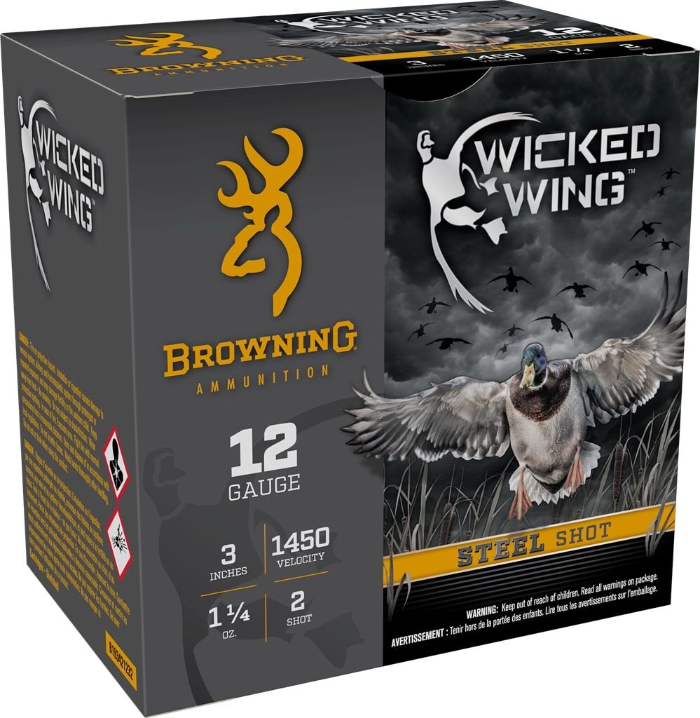 Browning Wicked Wing 12 Gauge 3-In 2 Shot, 1 1/4-In, 25-Rd
