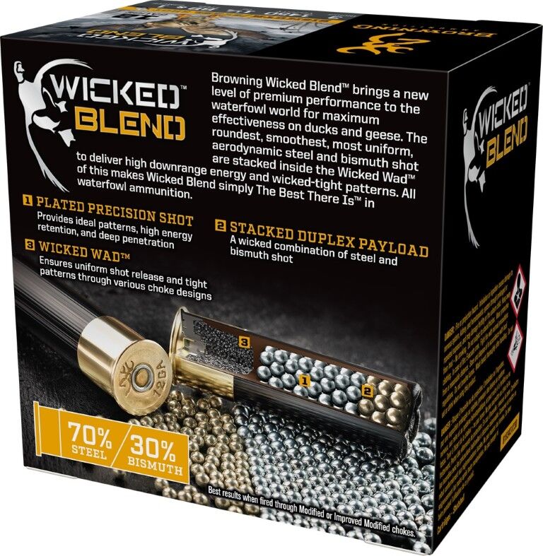 Browning Wicked Blend 12 Guage 3-In Shotshell Ammo, 1 1/4-Oz, 25-Rd