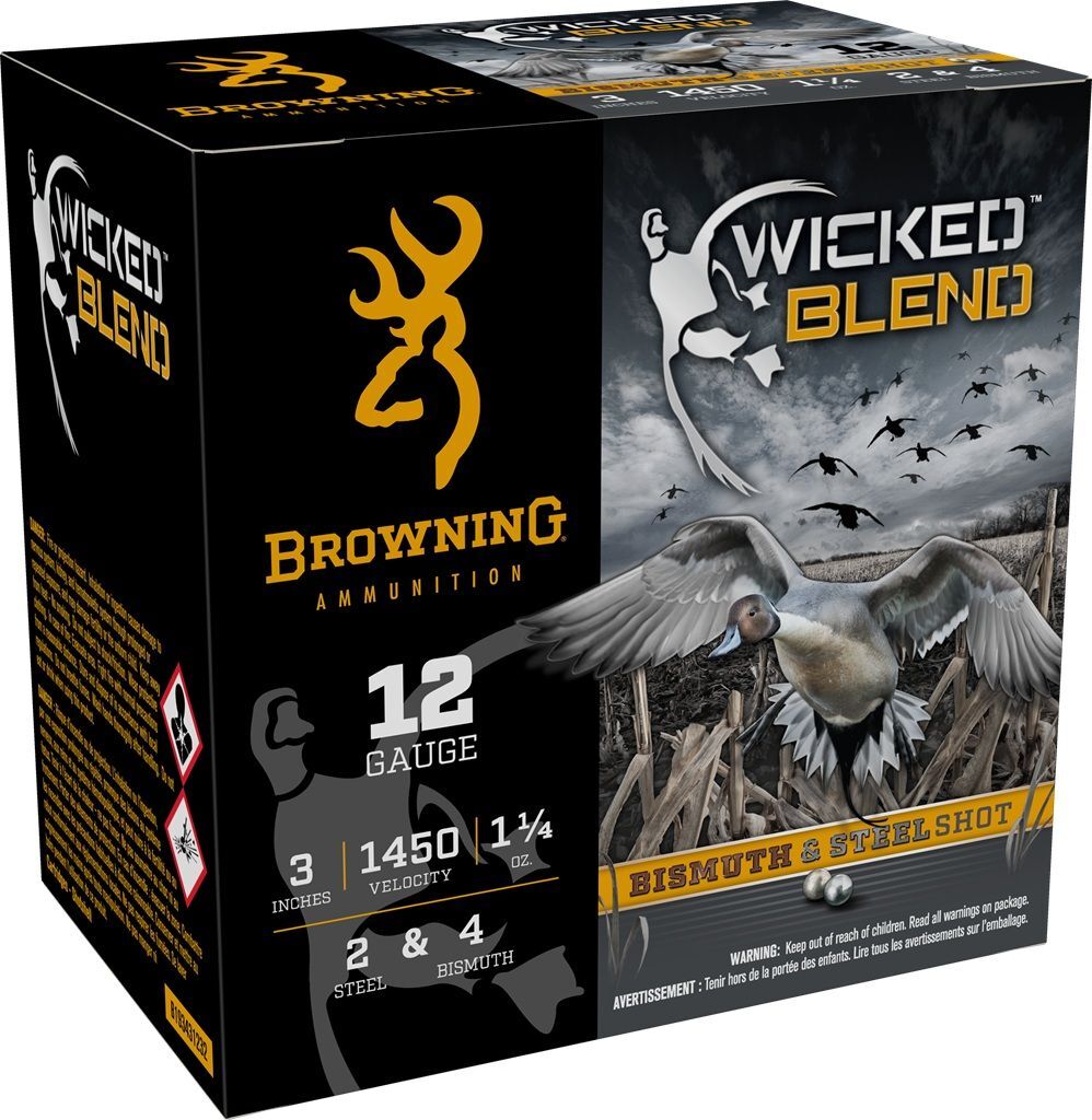 Browning Wicked Blend 12 Gauge 3" #2/4 Shot, 1-1/4-Oz Shotgun Ammo, 25-Rd