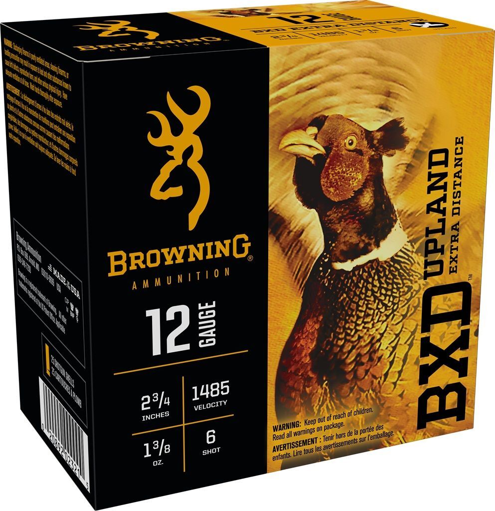 Browning BXD Upland 12 Gauge Shotgun Ammo 2-3/4-In #6 Shot, 1-3/8-Oz, 25-Rd