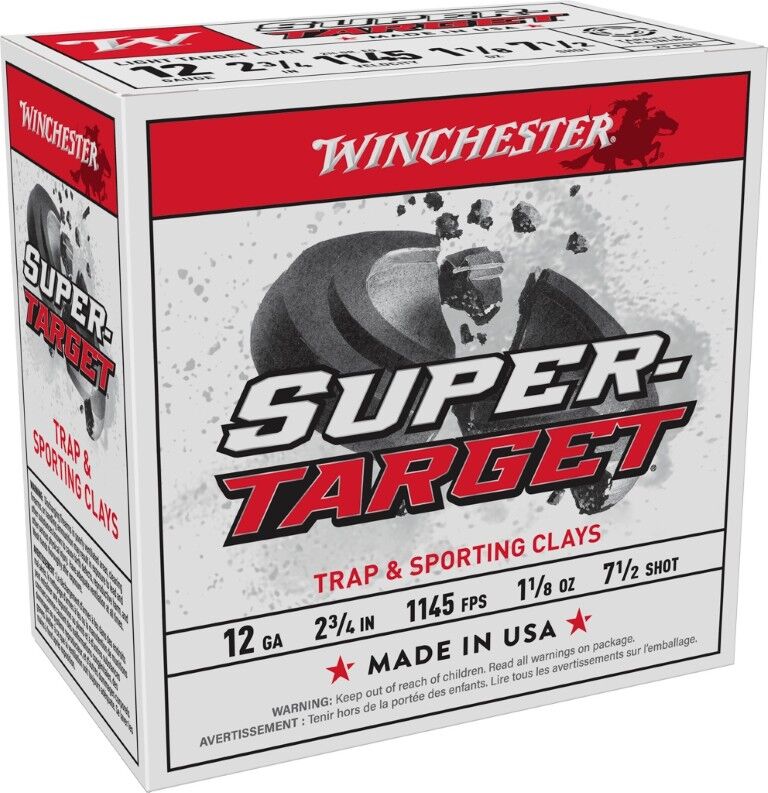 Winchester Super Target 12 Gauge 2 3/4" #7.5 Shot, 1 1/8-Oz, 25-Rd