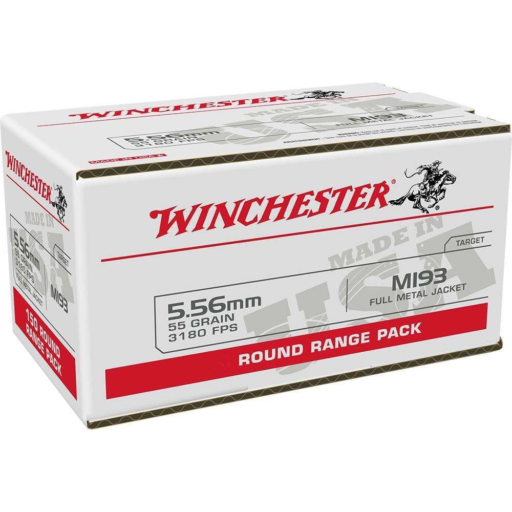 Winchester Target 5.56 NATO, 55 Grain M193 Rifle Ammo, 100-Rd