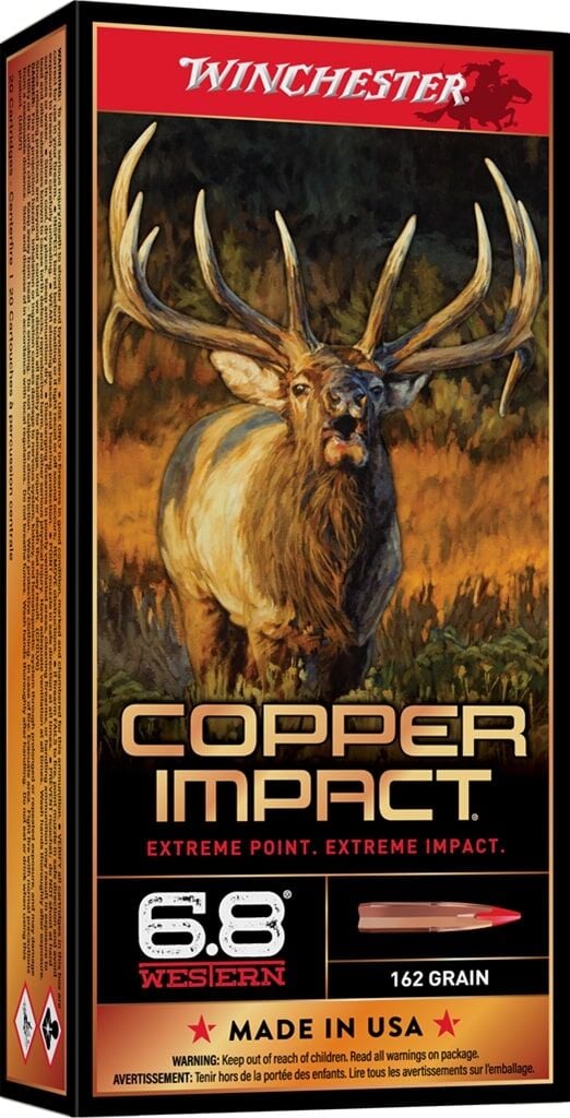 Winchester Copper Impact 6.8 Western, 162 Grain Copper Extreme Point Rifle Ammo, 20-Rd