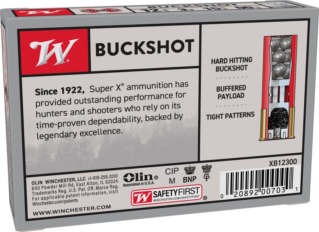 Winchester Super-X 12 Gauge 3" #00 Buckshot, 5-Rd