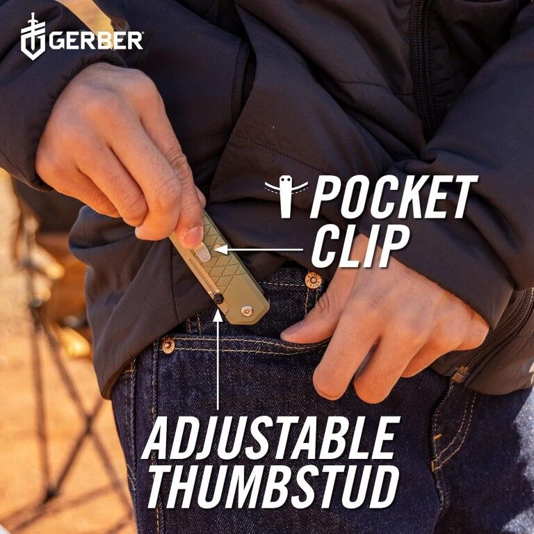 Gerber Gear Zilch Coyote Brown Clip Folding Pocket Knife, 3.1-In