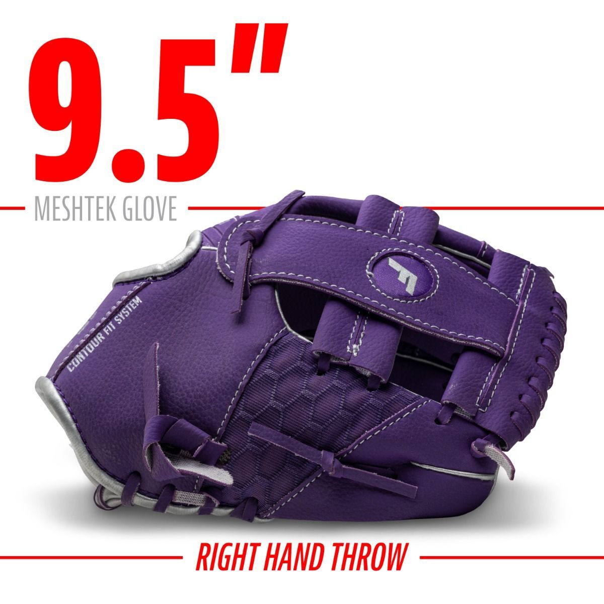 Franklin Sports Meshtek Series Purple Right Hand Throw T-Ball Fielding Glove, 9 1/2-In