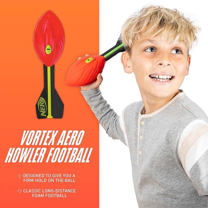 NERF Vortex Aero Howler Red Foam Football