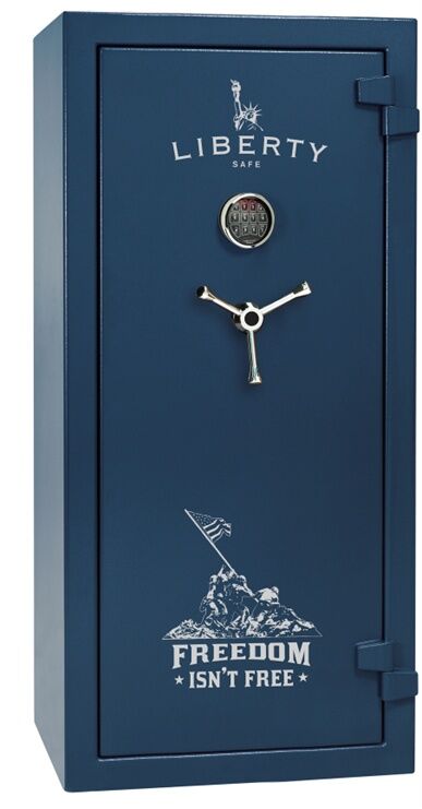 Liberty Safe Blue Freedom Isn't Free 30 Gun Safe With E-Lock