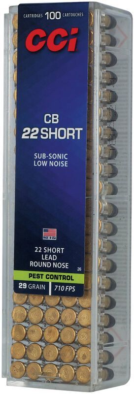 CCI CB .22 Short, 29 Grain Lead Round Nose Rifle Ammo, 100-Rd