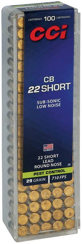 CCI CB .22 Short, 29 Grain Lead Round Nose Rifle Ammo, 100-Rd