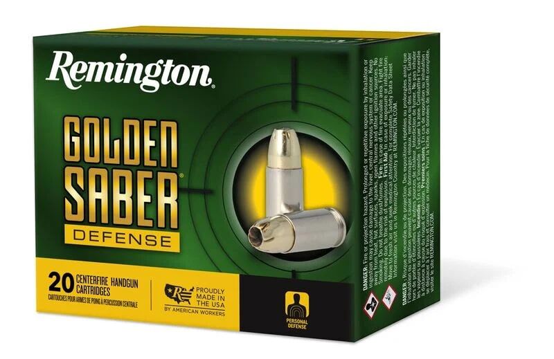 Remington Golden Saber Defense 357 Magnum 125 Grain Brass Jacket Hollow Point Ammunition, 20-Rd