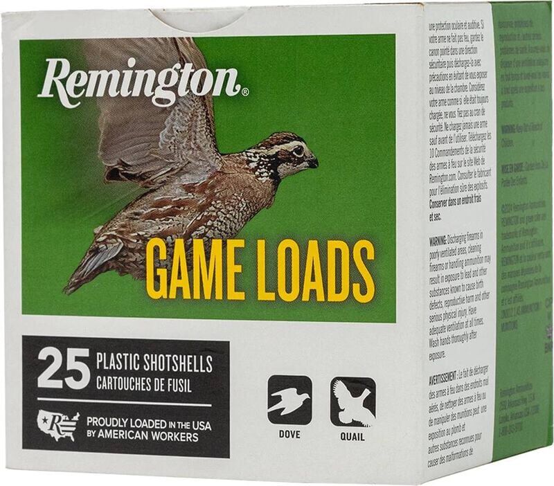 Remington Game Load 12 Gauge 2 3/4" #7.5 Shot, 1-Oz, 25-Rd
