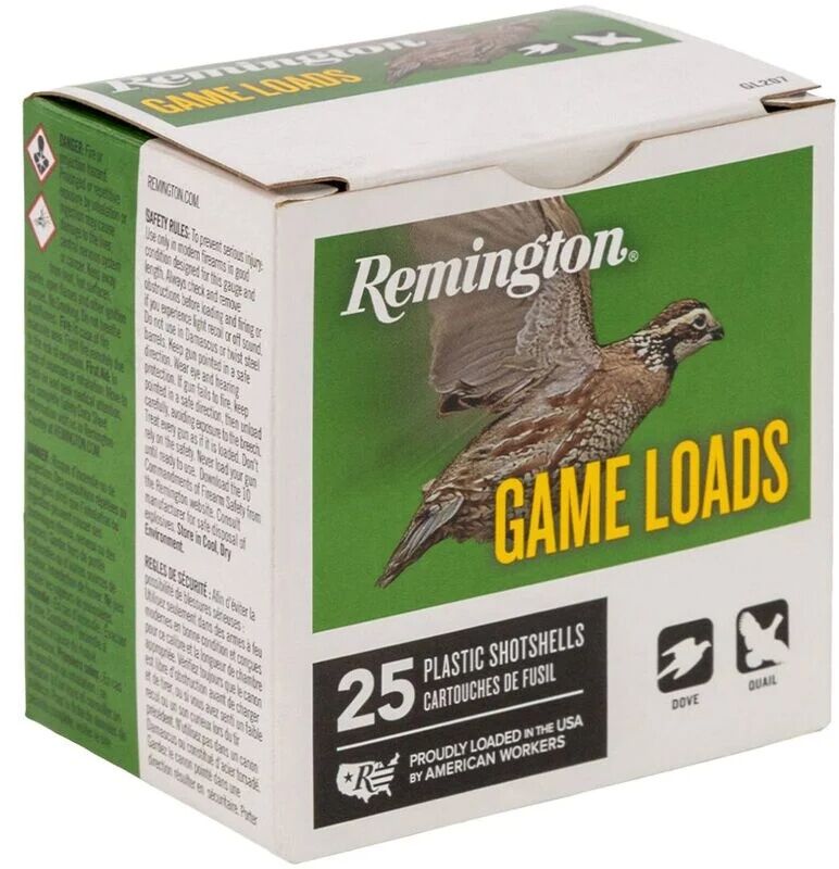 Remington Game Load 12 Gauge 2 3/4" #7.5 Shot, 1-Oz, 25-Rd
