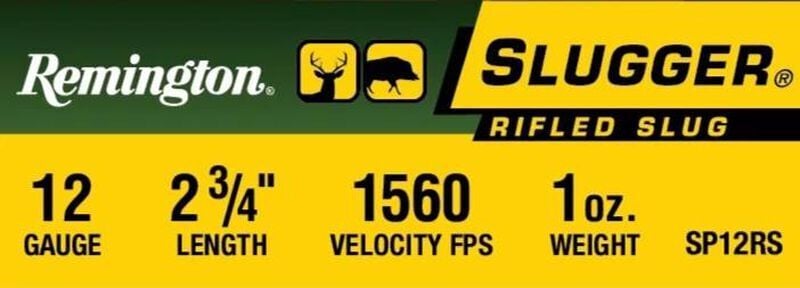 Remington Slugger 12 Gauge 2 3/4" Lead Rifled Slug, 438 Grain, 5-Rd