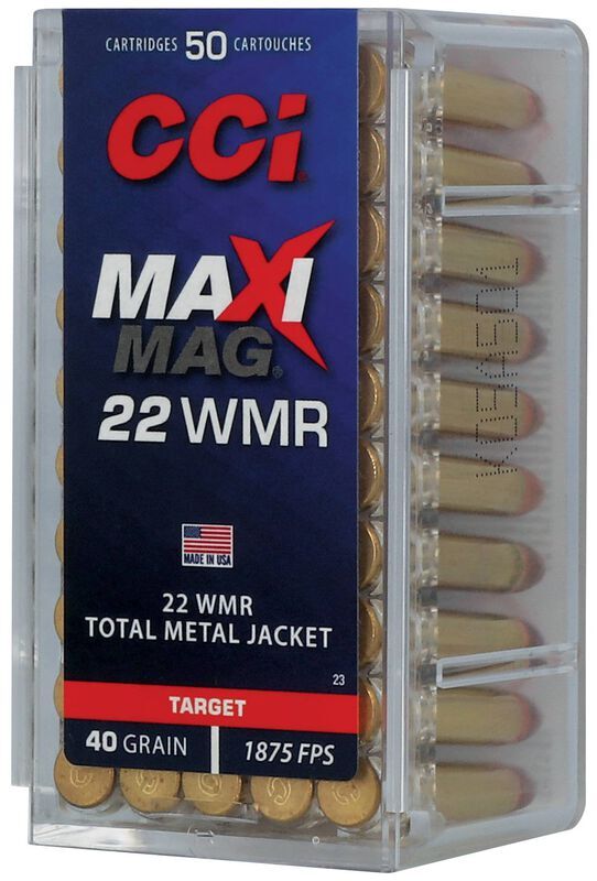 CCI Maxi-Mag .22 WMR, 40 Grain Total Metal Jacket Rifle Ammo, 50-Rd