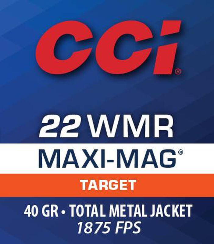 CCI Maxi-Mag .22 WMR, 40 Grain Total Metal Jacket Rifle Ammo, 50-Rd